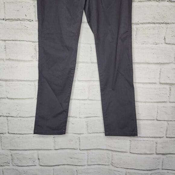 H&M Mid-Rise Straight-Leg Solid Skinny Fit Stretch Trouser Pants Gray Size 31 NW - Picture 4 of 12
